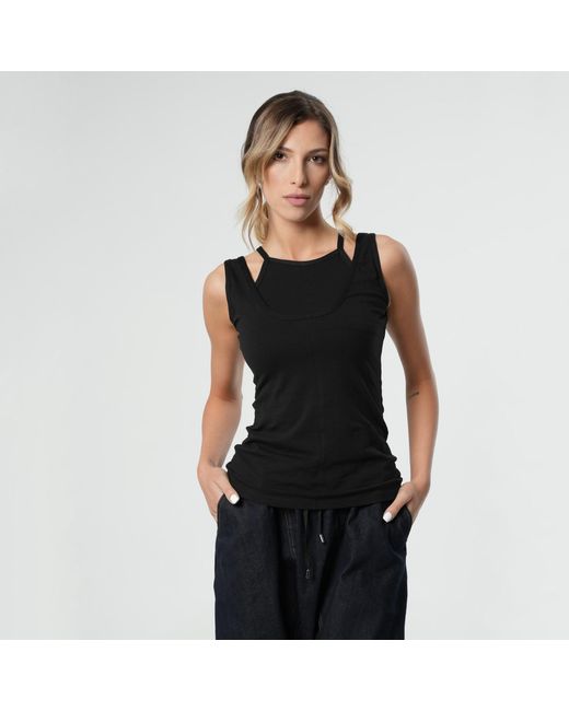 Metamorph Black Cutout Tank Top