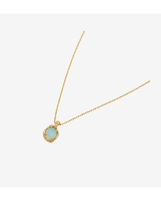 Uchi and Soto Metallic Enso Aqua Stone Necklace