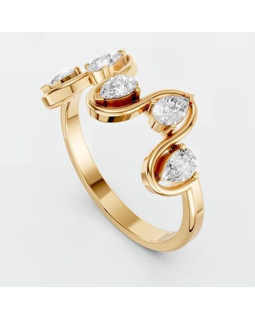 Aya Fine Jewelry Metallic Infinity Pear Cut Lab Diamond Ring