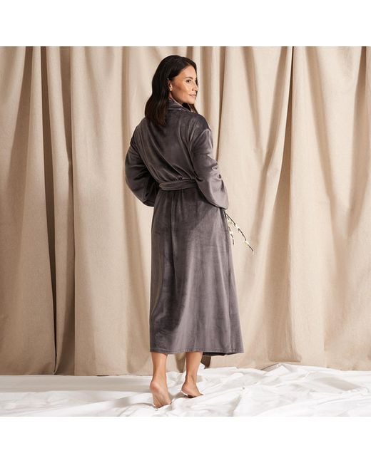 Pretty You London Black Velour Longline Robe