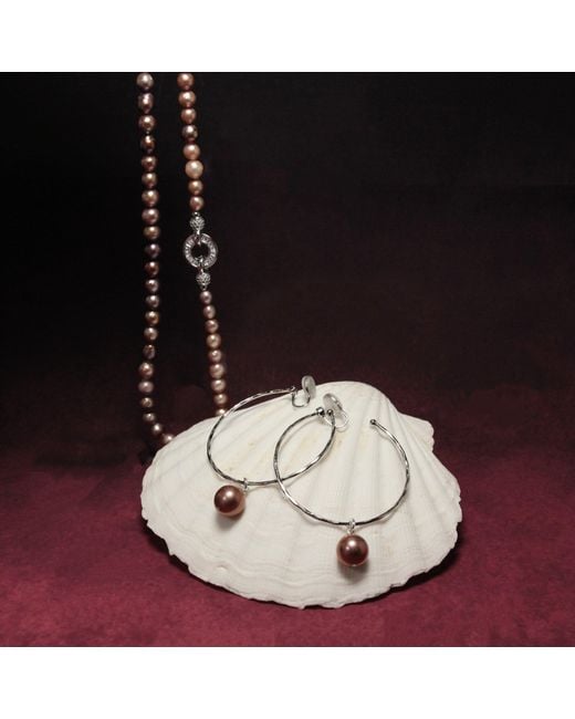 Ninemoo Metallic Lumière Blush Pearl Clip Earrings
