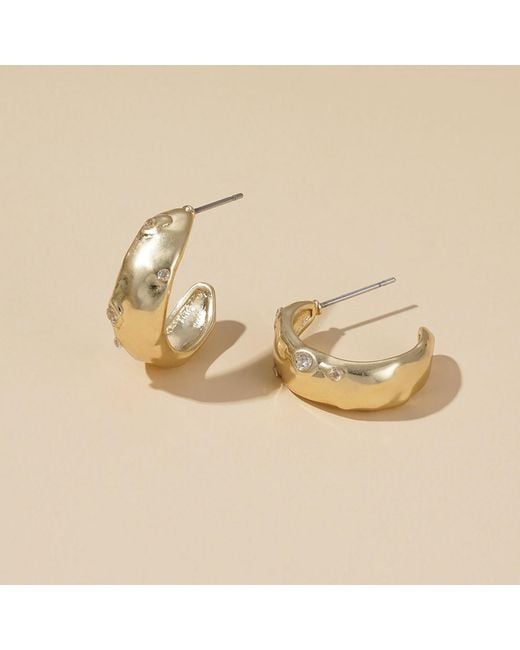 Rare Matters Jewelry Metallic Sculpted Mini Hoop Earrings