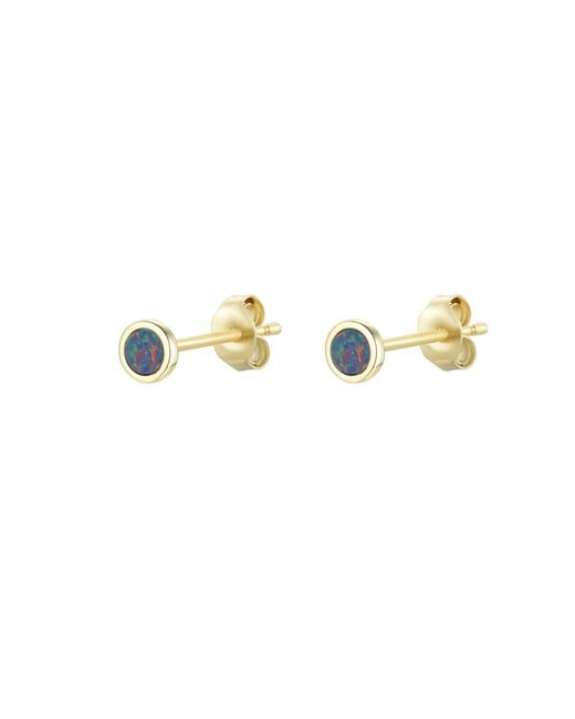 KAMARIA Metallic Mini Round Opal Stud Earrings
