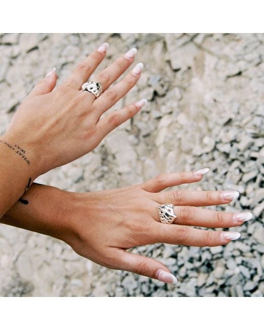 Luna Delphine White Blade Ring