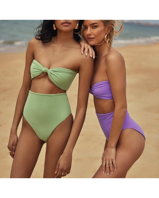 Blake Swimwear Blue High Waist Bikini Bottom