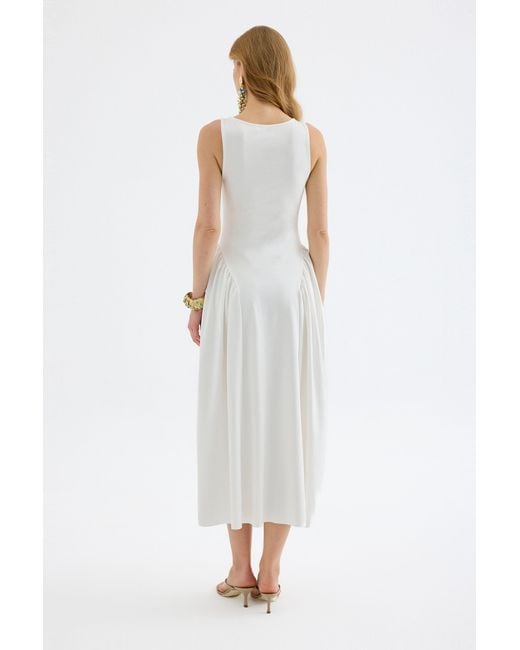 Monlicia White Elaris Viscose Bodycon Maxi Dress