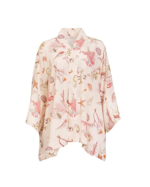 Fable England Pink Neutrals Whispering Sands Lotus Short Kimono