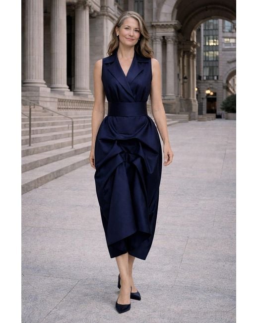 Lumina Eligma Blue The Tuxedo Dress