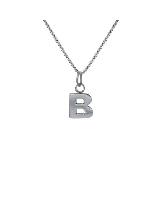 Edge Only Metallic Letter Pendant "B" Initial Necklace Sterling for men