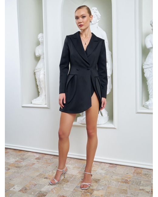 Lumina Eligma Black Petals Blazer Dress