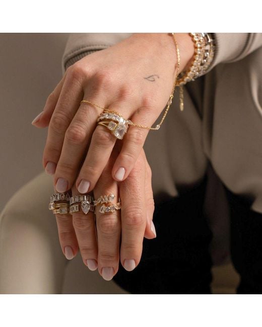 SHYMI Metallic Baguette Wrap Ring