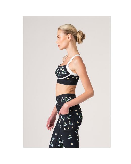Jessie Zhao New York White Day Night Garden Reversible Racerback Sports Bra