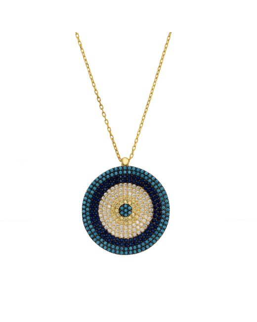 Latelita London Blue Evil Eye Pendant Necklace Large