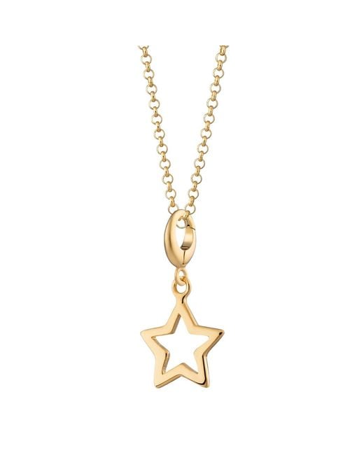 Lily Charmed Metallic Plated Open Star Necklace