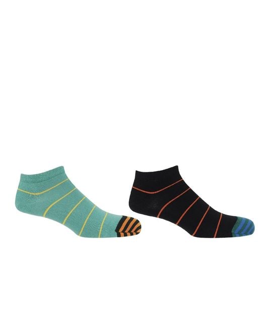 Peper Harow - Made in England Green Thin Stripe & Trainer Socks Bundle for men