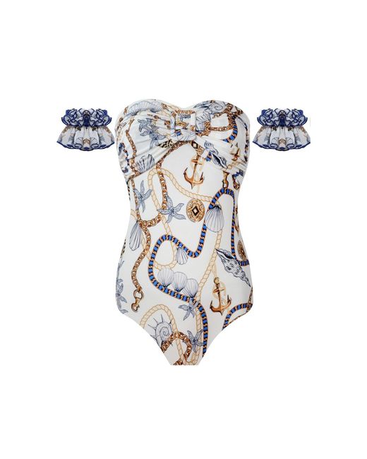 Nur Karaata Blue Marigold Tropezienne Swimsuit