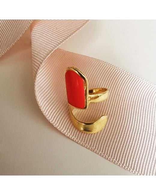 Nowart Jewelry Red Colorful Nail Ring
