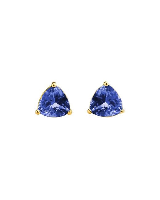 Juvetti Blue Trillion Sapphire Stud Earrings