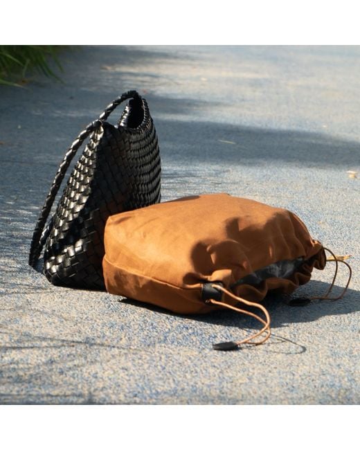 Rimini Black Hand Weaving Vegan Leather Shoulder Bag 'Suzy'