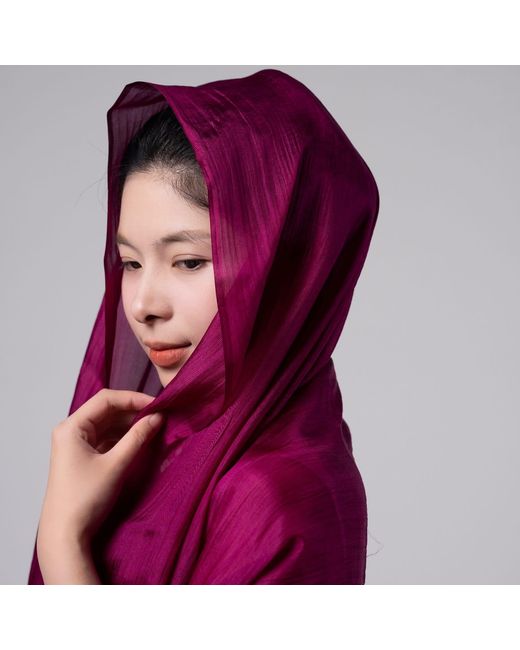 Silk and Bears Pink Handwoven Mulberry Silk Scarf – Deep Fuchsia – Lightweight & Sheer