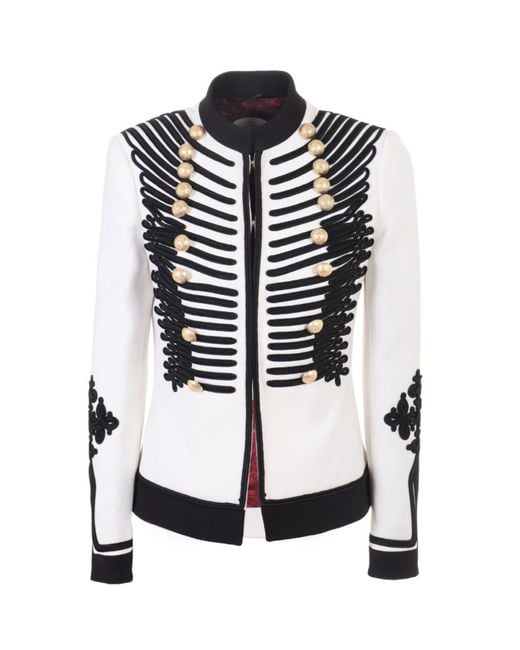 The Extreme Collection White & Black Military Blazer Sakura