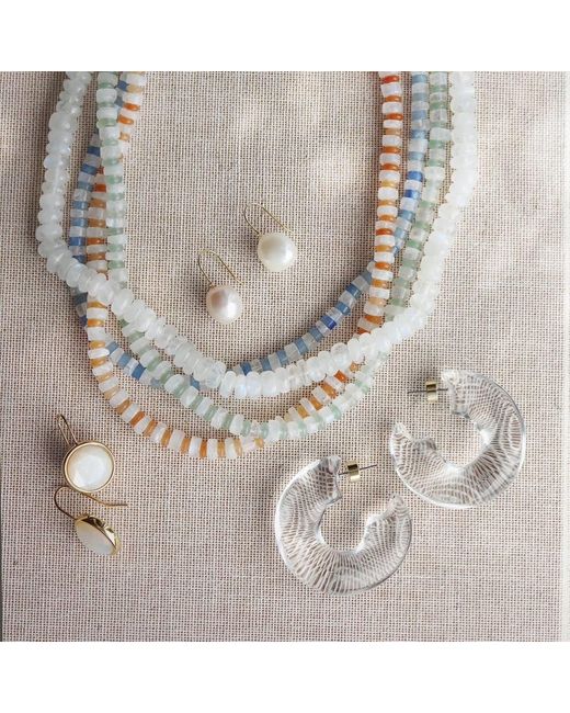 Hye Jane Jewelry Metallic Clear Rena Resin Hoops
