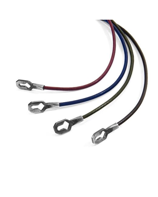 Anchor and Crew Multicolor Racing Tenby & Round Leather Bracelet for men