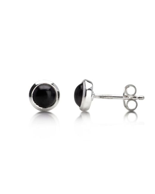 The Jewellery Store London Black Round Onyx Studs