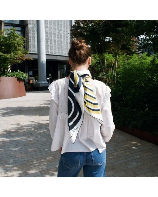 Richard Allan London Blue Circuit Silk Scarf