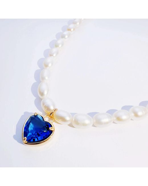 Angel Barocco Metallic Choker Necklace With Heart Crystal Pendant