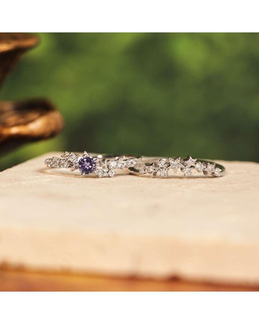 Azura Jewelry New York White Stardust Tanzanite Ring Vermeil
