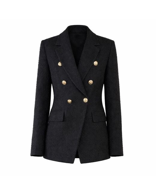 Nuvv Collection Black Modern Casual Button Tweed Jacket