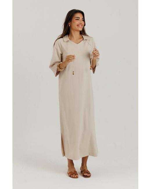 Lou&Up (Formerly Loup Clothing) Natural Neutrals Cotton Charm Dress Tan