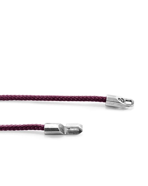 Anchor and Crew Red Aubergine Talbot & Rope Bracelet for men