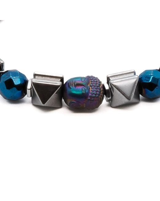Ebru Jewelry Blue Energy Of Buddha Hematite Stone Beaded Bracelet