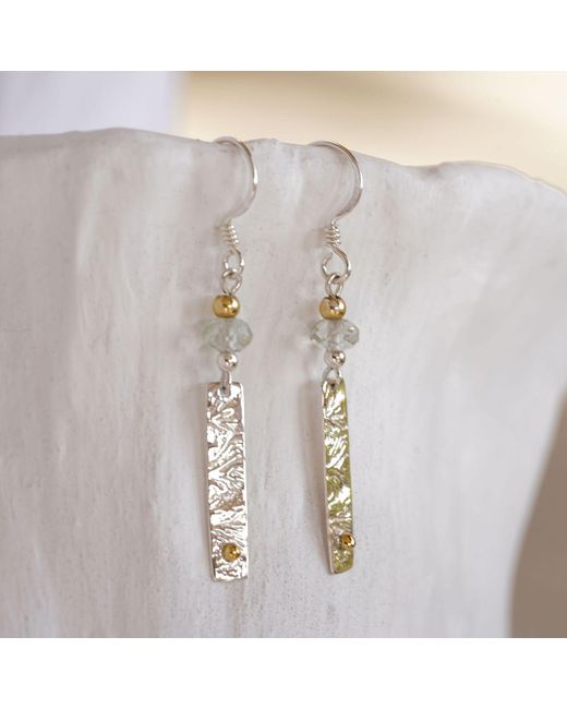 Isla Silver Metallic Amethyst Textured Drop Earrings