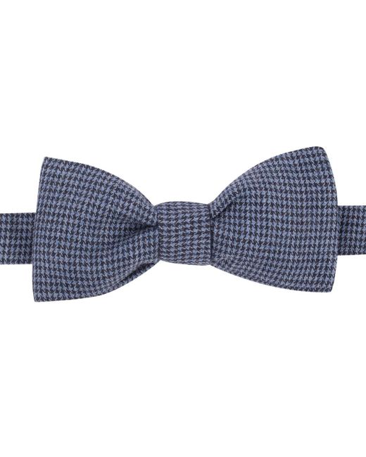 LE COLONEL Blue Houndstooth Bow Tie for men
