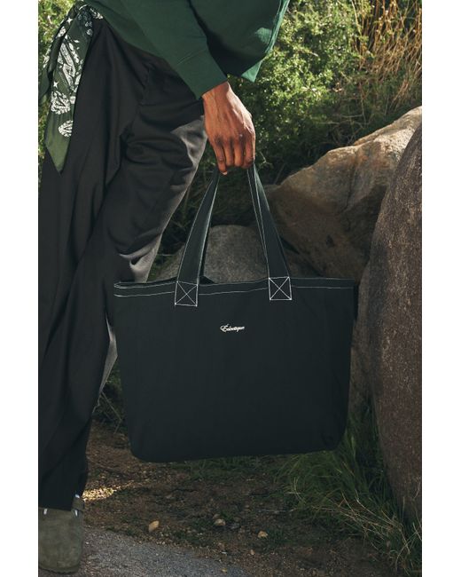 Éclectique Black Canvas Tote Bag for men