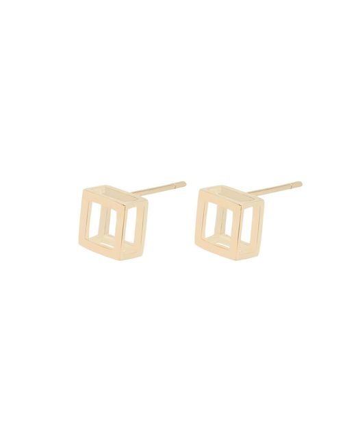 Sheida Farrokhi Pink Square Stud Earrings