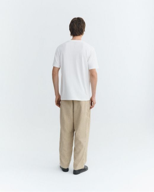 Thinking Mu White Fisherman Zach Embroidered T-Shirt for men