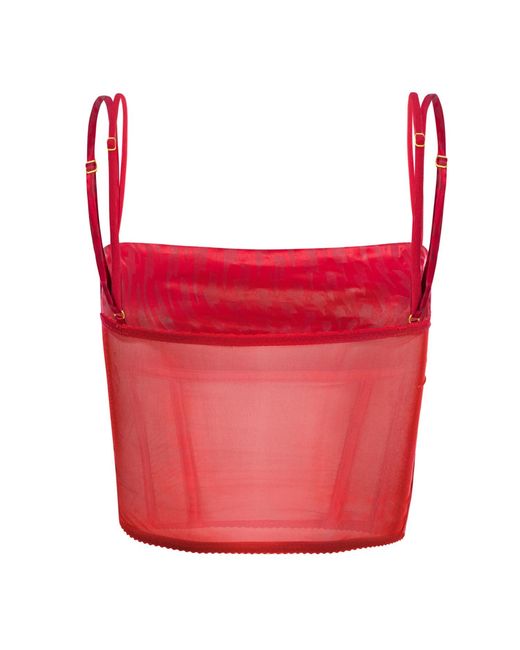 Ekcentrik Red Luscious Excess Semi-Sheer Top