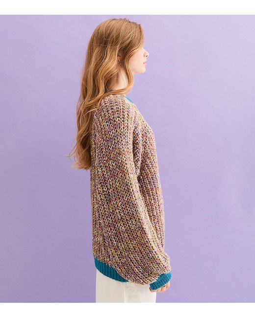 Cara & The Sky Green Debbie Recycled Cotton Blend Oversized Balloon Sleeve Jumper