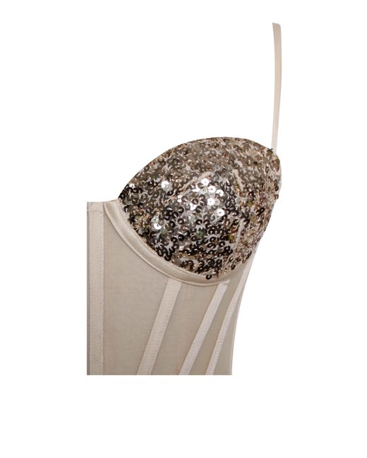 Miss Circle New York Metallic Layla Sequin Corset Dress