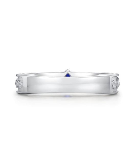 Azura Jewelry New York Blue Mallorn Leaf Sapphire Band Vermeil for men