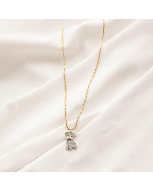 Cloud Haven Metallic Mini Cz Pit Bull Pendant Necklace