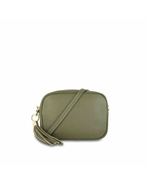 Apatchy London Green The Tassel Leather Crossbody Bag