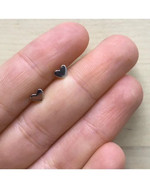 Lime Tree Design Black Mini Heart Stud Earrings