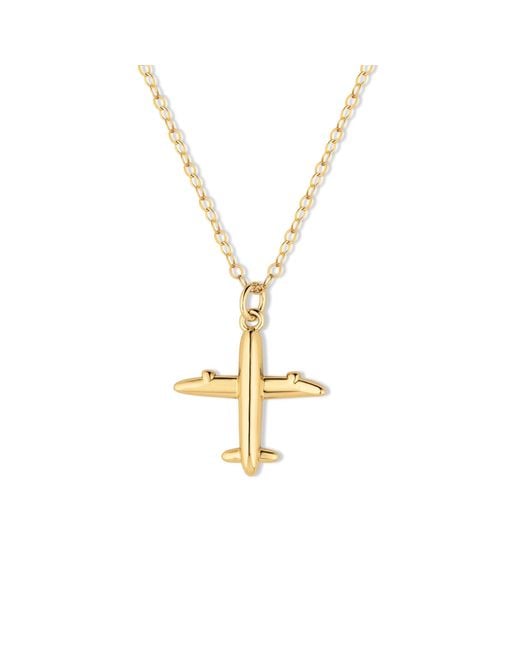 Rejected Hearts Club Metallic Catch Flights & Feelings Airplane Pendant Filled Necklace With Magnetic Clasp