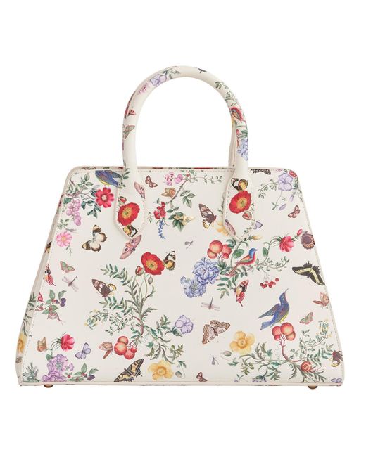 Fable England White Alice Garden Small Purse & Alice Garden Structured Tote Set