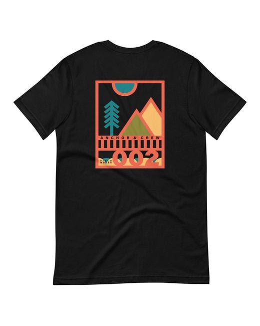 Anchor and Crew Black Two Field Notes Organic Cotton T-Shirt for men